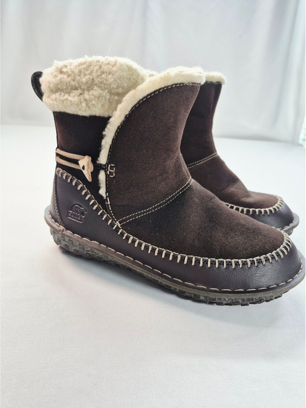 Sorel Anyu Women's 7 Boots Brown Suede Faux Fur Ankle Insulated Winter